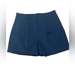 Stitch Fix 41 Hawthorn Becca Navy Blue High Rise Pleated Shorts Size 14 NWOT
